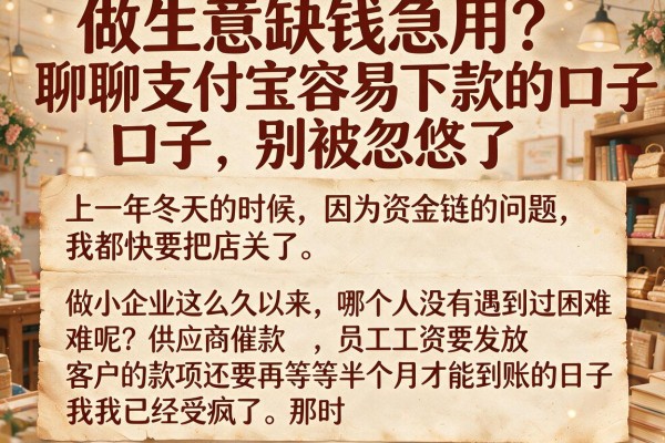 做生意缺钱急用？聊聊支付宝容易下款的口子，别被忽悠了