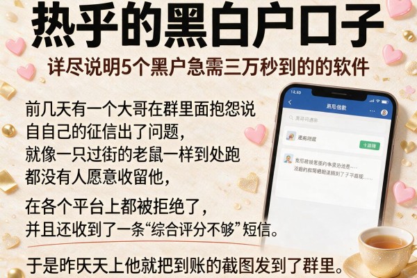 热乎的黑白户口子，详尽说明5个黑户急需三万秒到的的软件