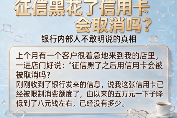 征信黑花了信用卡会取消吗？银行内部人不敢明说的真相