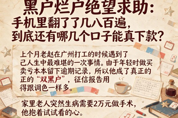 黑户烂户绝望求助:手机里翻了八百遍,到底还有哪几个口子能真下款?