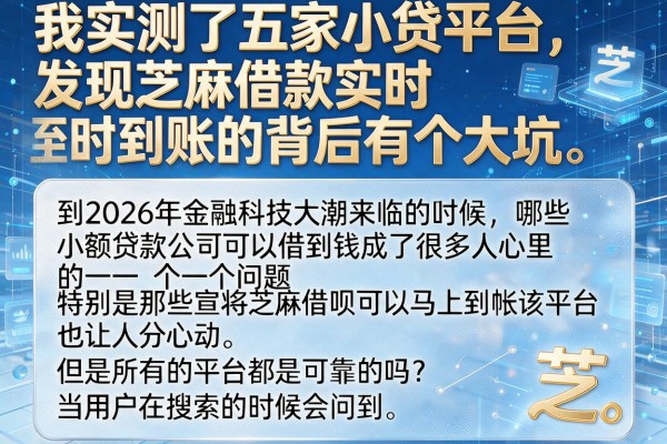 我实测了五家小贷平台，发现芝麻借款实时到账的背后有个大坑