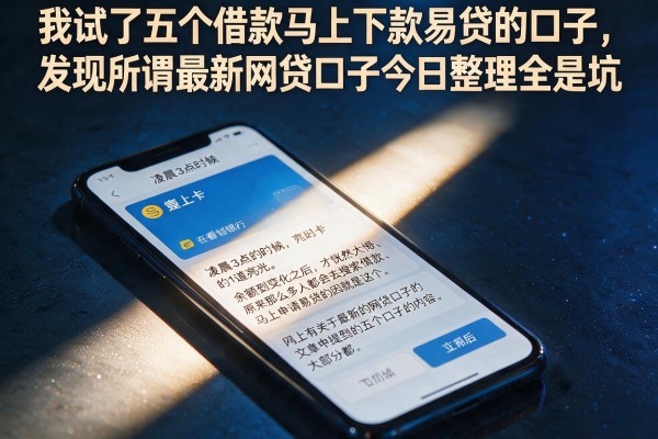 我试了五个借款马上下款易贷的口子，发现所谓最新网贷口子今日整理全是坑