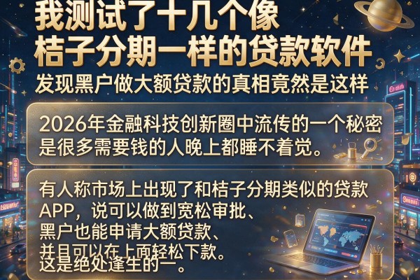 我测试了十几个像桔子分期一样的贷款软件，发现黑户做大额贷款的真相竟然是这样