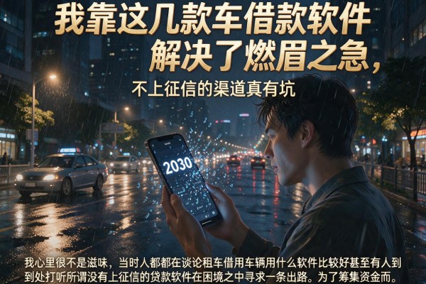 我靠这几款车借款软件解决了燃眉之急，不上征信的渠道真有坑