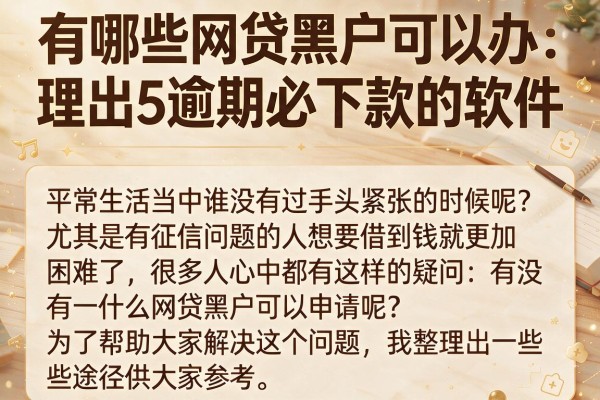 有哪些网贷黑户可以办，理出5个逾期必下款的软件
