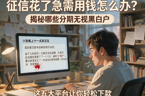征信花了急需用钱怎么办？揭秘哪些分期无视黑白户，这五大平台让你轻松下款