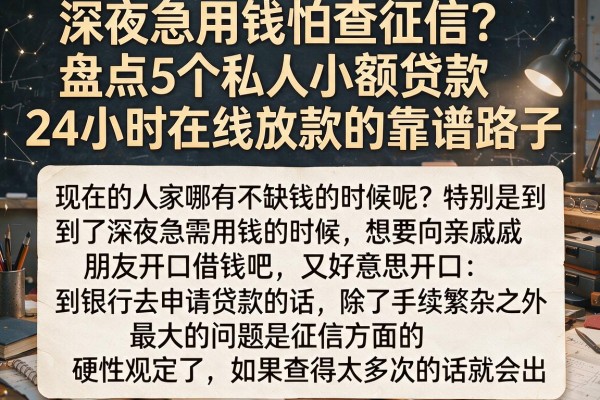 深夜急用钱怕查征信？盘点5个私人小额贷款24小时在线放款的靠谱路子