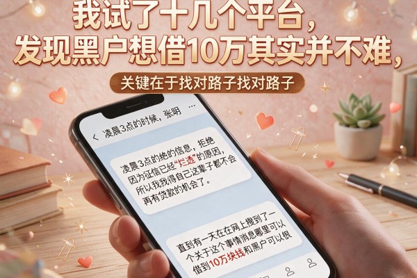 我试了十几个平台，发现黑户想借10万其实并不难，关键在于找对路子
