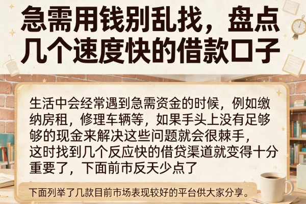 急需用钱别乱找，盘点几个速度快的借款口子