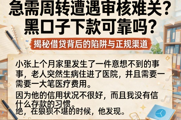 急需周转遭遇审核难关？黑口子下款可靠吗？揭秘借贷背后的陷阱与正规渠道