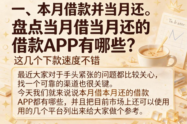 盘点当月借当月还的借款APP有哪些，这几个下款速度不错