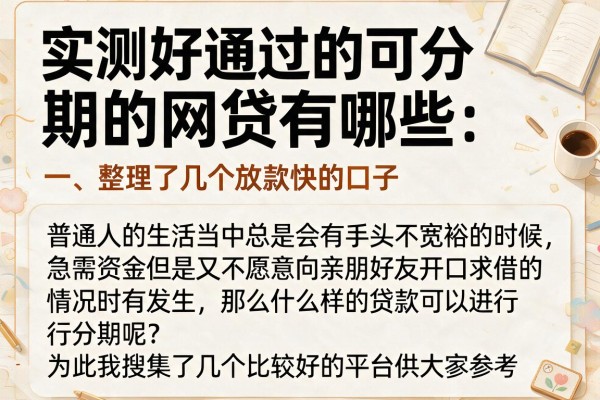 实测好通过的可分期的网贷有哪些，整理了几个放款快的口子