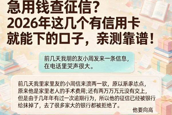 急用钱查征信？2026年这几个有信用卡就能下的口子，亲测靠谱！
