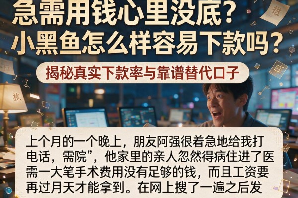急需用钱心里没底？小黑鱼怎么样容易下款吗？揭秘真实下款率与靠谱替代口子