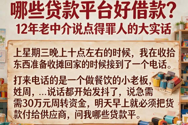 哪些贷款平台好借款？12年老中介说点得罪人的大实话