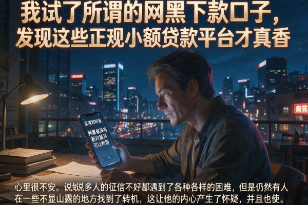 我试了所谓的网黑下款口子，发现这些正规小额贷款平台才真香