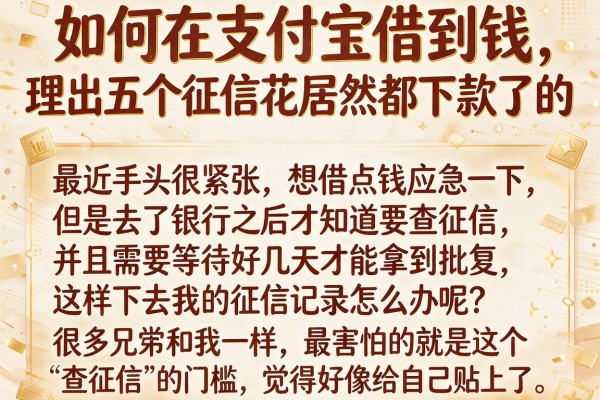 如何在支付宝借到钱，理出五个征信花居然都下款了的app