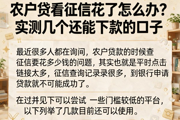 农户贷看征信花了怎么办？实测几个还能下款的口子