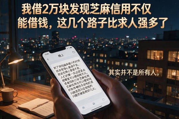 我借2万块发现芝麻信用不仅能借钱,这几个路子比求人强多了