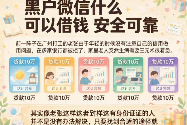 黑户微信什么可以借钱安全可靠，陈列五个贷款10万比较容易的软件
