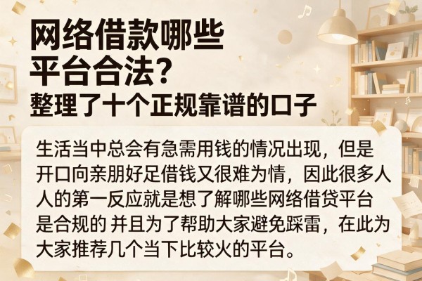 网络借款哪些平台合法？整理了十个正规靠谱的口子
