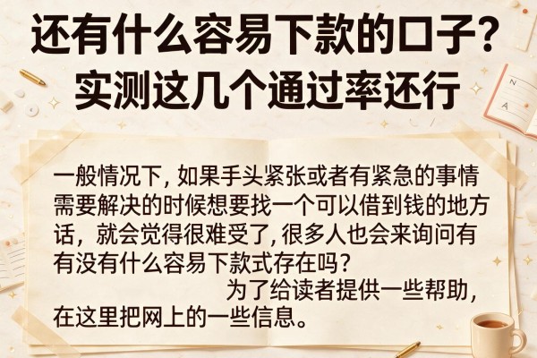 还有什么容易下款的口子？实测这几个通过率还行