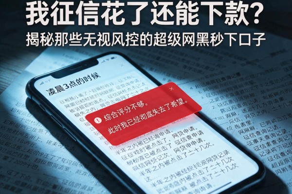 我征信花了还能下款？揭秘那些无视风控的超级网黑秒下口子