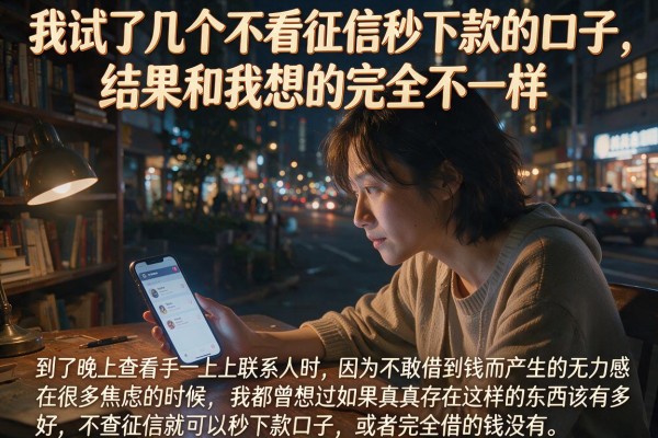 我试了几个不看征信秒下款的口子，结果和我想的完全不一样