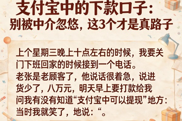 支付宝中的下款口子：别被中介忽悠，这3个才是真路子