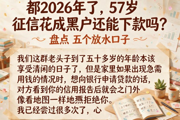 都2026年了，57岁征信花成黑户还能下款吗？盘点五个放水口子