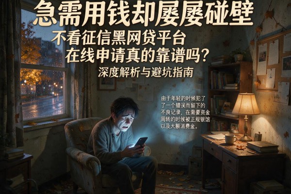 急需用钱却屡屡碰壁？不看征信黑网贷平台在线申请真的靠谱吗？深度解析与避坑指南