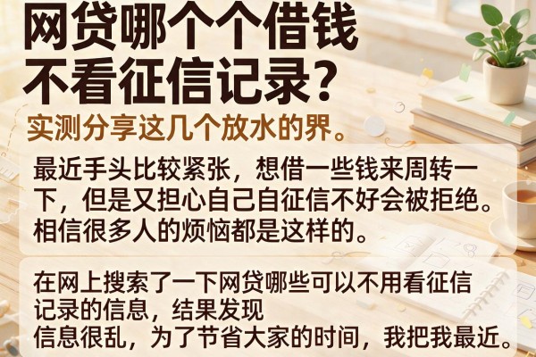 网贷哪个借钱不看征信记录？实测分享这几个放水的