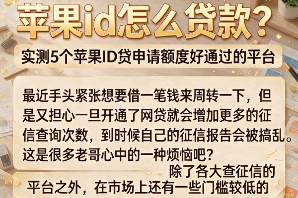 苹果id怎么贷款？实测5个苹果ID贷申请额度好通过的平台