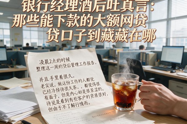 银行经理酒后吐真言：那些能下款的大额网贷口子到底藏在哪
