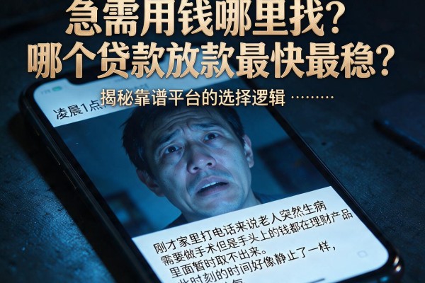 急需用钱哪里找？哪个贷款放款最快最稳？揭秘靠谱平台的选择逻辑
