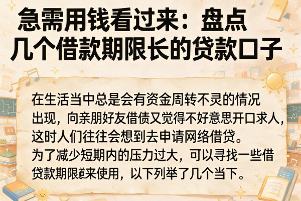 急需用钱看过来：盘点几个借款期限长的贷款口子