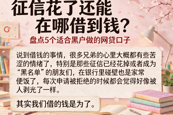 征信花了还能在哪借到钱？盘点5个适合黑户做的网贷口子
