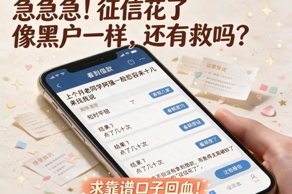 急急急！征信花了像黑户一样，还有救吗？求靠谱口子回血！