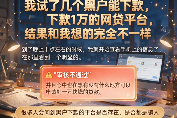 我试了几个黑户能下款1万的网贷平台，结果和我想的完全不一样
