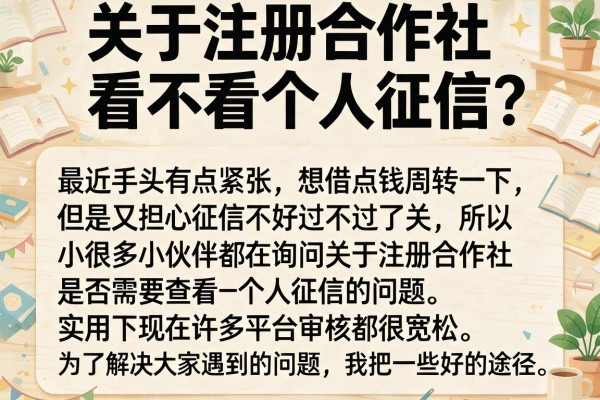 关于注册合作社看不看个人征信，整理了几个实用的口子