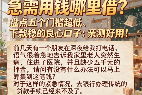 急需用钱哪里借？盘点五个门槛超低、下款稳的良心口子，亲测好用！
