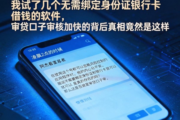 我试了几个无需绑定身份证银行卡借钱的软件，审贷口子审核加快的背后真相竟然是这样