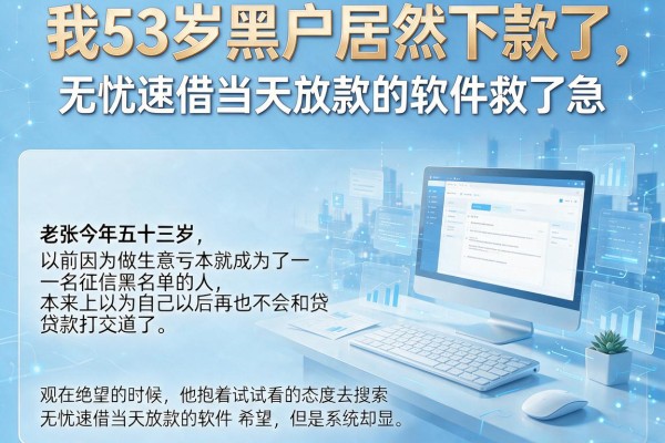 我53岁黑户居然下款了，无忧速借当天放款的软件救了急