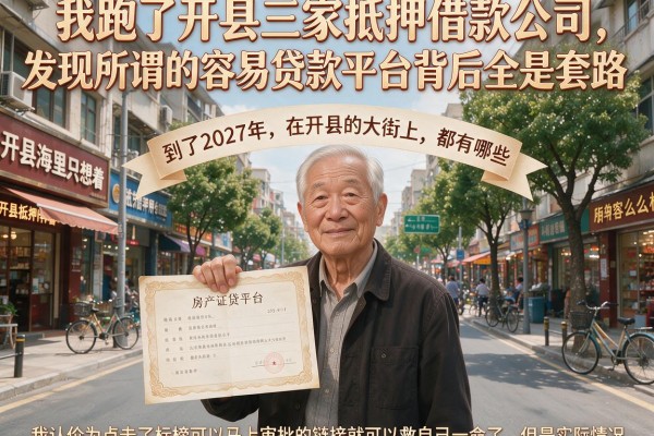 我跑了开县三家抵押借款公司，发现所谓的容易贷款平台背后全是套路