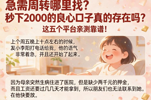 急需周转哪里找？秒下2000的良心口子真的存在吗？这五个平台亲测靠谱！