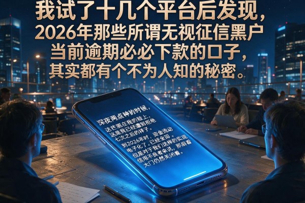 我试了十几个平台后发现，2026年那些所谓无视征信黑户当前逾期必下款的口子，其实都有个不为人知的秘密