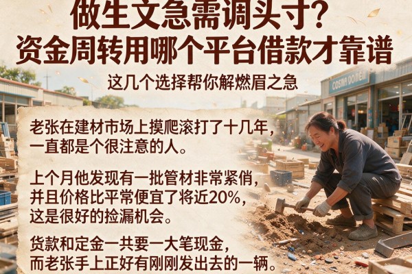 做生意急需调头寸？资金周转用哪个平台借款才靠谱，这几个选择帮你解燃眉之急
