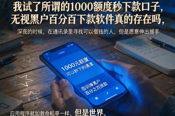 我试了所谓的1000额度秒下款口子，无视黑户百分百下款软件真的存在吗