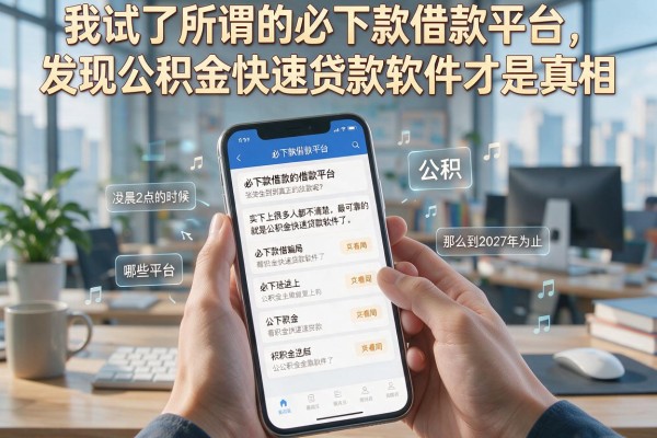 我试了所谓的必下款借款平台，发现公积金快速贷款软件才是真相