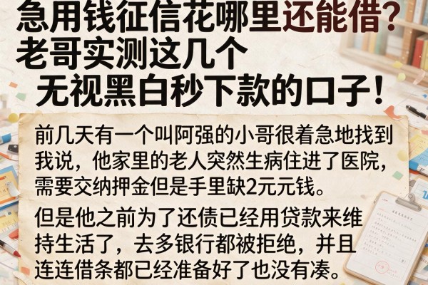 急用钱征信花哪里还能借？老哥实测这几个无视黑白秒下款的口子！